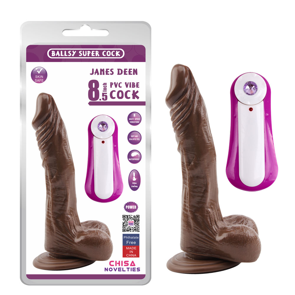 JAMES DEEN 8.5 Vibrating Dildo-Qəhvəyi